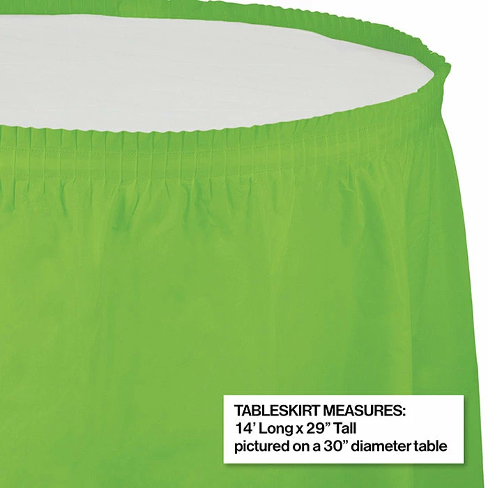 Creative Converting Fresh Lime Plastic Tableskirt, 14' X 29"