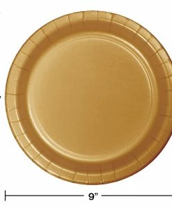 Creative Converting Solid Color Tableware Glittering Gold Paper Plates, 24 Ct