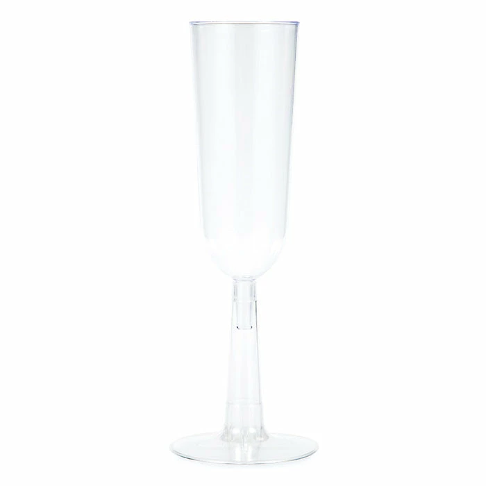 Creative Converting Solid Color Tableware Clear Plastic Champagne Flutes, 7 Oz, 4 Ct