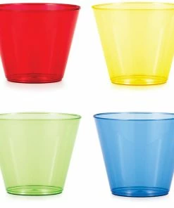 Creative Converting General Decorations Assorted Colors Plastic Glasses, 9 Oz, 12 Ct