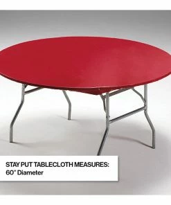 Creative Converting Stay Put Tablecover Red, 60"