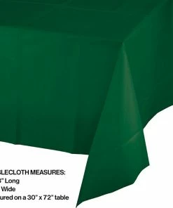Creative Converting Hunter Green Tablecover Plastic 54" X 108" Solid Color Tableware
