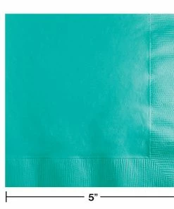 Creative Converting Solid Color Tableware Teal Lagoon Beverage Napkin, 3 Ply, 50 Ct