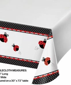 Creative Converting Ladybug Fancy Tablecover Plastic 54" X 108" Kids Birthday Party Themes