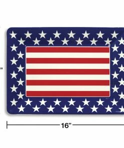 Creative Converting Patriotic And 4th Of July Party Decorations Plastic Tray, Patriotic 12" X 16"
