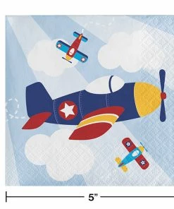 Creative Converting Toy Airplane Beverage Napkins, 16 Ct