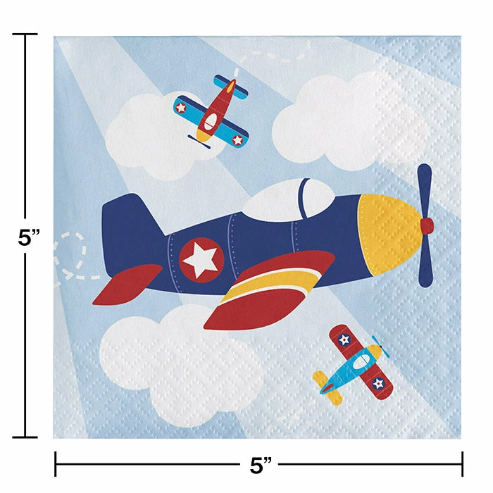 Creative Converting Toy Airplane Beverage Napkins, 16 Ct