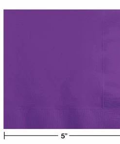 Creative Converting Solid Color Tableware Amethyst Beverage Napkin 2Ply, 50 Ct