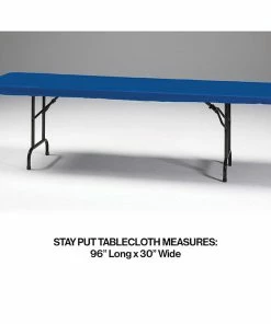 Creative Converting Stay Put Tablecover Royal Blue, 30" X 96"