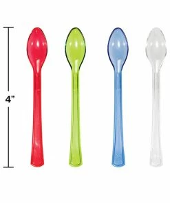 Creative Converting Themed Tableware Assorted Color Mini Appetizer Spoons, 24 Ct