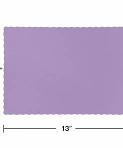 Creative Converting Solid Color Tableware Luscious Lavender Purple Placemats, 50 Ct