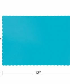 Creative Converting Bermuda Blue Placemats, 50 Ct Solid Color Tableware