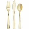 Creative Converting Assorted Cutlery, Metallic Gold, 24 Ct