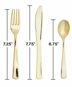 Creative Converting Assorted Cutlery, Metallic Gold, 24 Ct