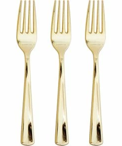 Creative Converting Forks Only, Metallic Gold, 24 Ct