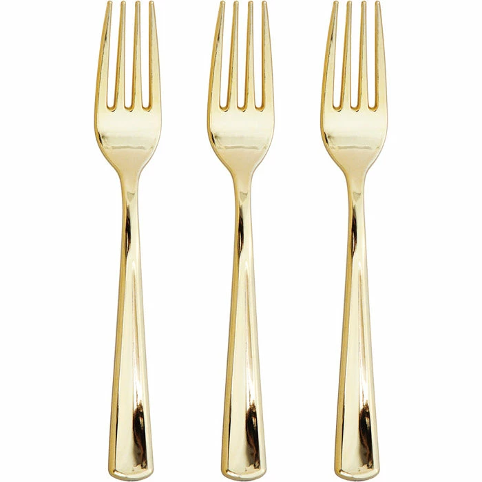 Creative Converting Forks Only, Metallic Gold, 24 Ct