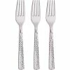 Creative Converting Forks Only, Silver Hammered, 24 Ct