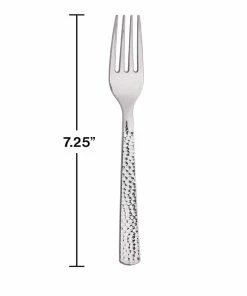 Creative Converting Forks Only, Silver Hammered, 24 Ct