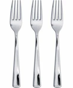 Creative Converting Forks Only, Metallic Silver, 24 Ct