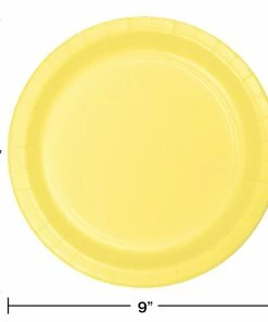 Creative Converting Solid Color Tableware Mimosa Yellow Paper Plates, 24 Ct