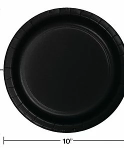 Creative Converting Solid Color Tableware Black Banquet Plates, 24 Ct