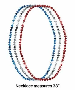 Creative Converting Patriotic And 4th Of July Party Decorations Patriotic Letter Necklace, Usa 33", 3 Ct