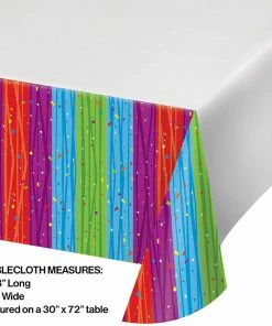 Creative Converting Milestone Celebrations Tablecover Plastic 54" X 108"