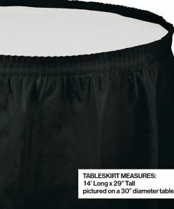 Creative Converting Black Velvet Plastic Tableskirt, 21.5' X 29" Solid Color Tableware