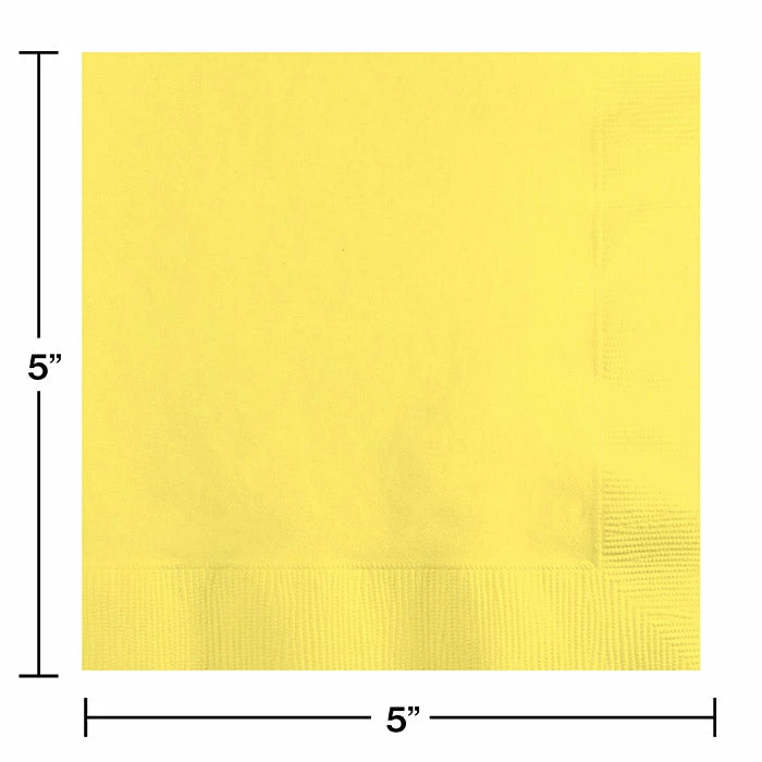 Creative Converting Mimosa Beverage Napkin, 3 Ply, 50 Ct Solid Color Tableware