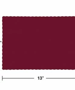Creative Converting Solid Color Tableware Burgundy Red Placemats, 50 Ct