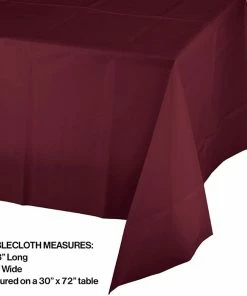 Creative Converting Burgundy Tablecover Plastic 54" X 108" Solid Color Tableware