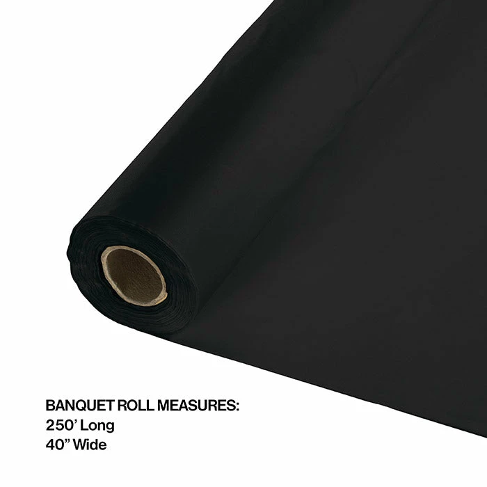 Creative Converting Black Velvet Banquet Roll 40" X 250' Solid Color Tableware
