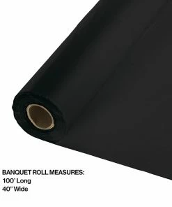 Creative Converting Solid Color Tableware Black Velvet Banquet Roll 40" X 100'