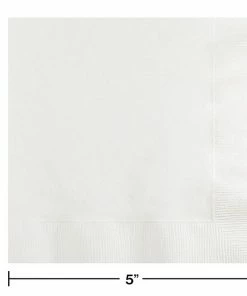 Creative Converting White Beverage Napkin, 3 Ply, 50 Ct Solid Color Tableware