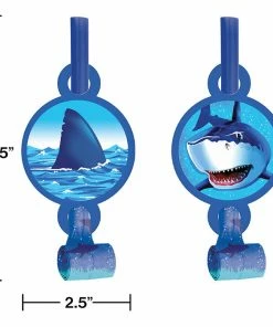 Creative Converting Shark Splash Blowouts W/Med, 8 Ct