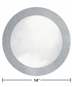 Creative Converting Glitz Silver Placemats, 14", 8 Ct