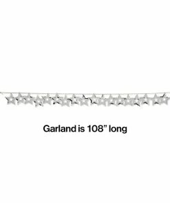 Creative Converting General Decorations Silver Stars Foil Garland, 9 Ft.