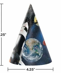Creative Converting Space Blast Party Hats, 8 Ct Kids Birthday Party Themes