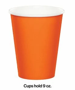 Creative Converting Sunkissed Orange Hot/Cold Paper Paper Cups 9 Oz., 24 Ct
