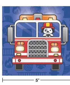 Creative Converting Fire Trucks Beverage Napkins, 16 Ct