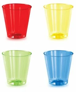 Creative Converting General Decorations Asst Colors 16Ct 2 Oz Shot Glass, Assorted Colors, 16 Ct