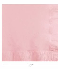 Creative Converting Solid Color Tableware Classic Pink Beverage Napkin, 3 Ply, 50 Ct