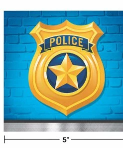 Creative Converting Kids Birthday Party Themes Police Party Beverage Napkins, 16 Ct