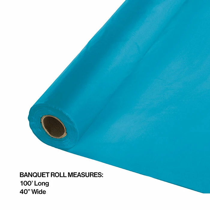 Creative Converting Solid Color Tableware Turquoise Banquet Roll 40" X 100'