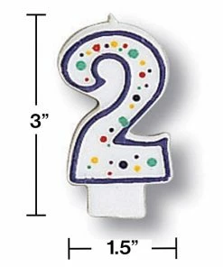 Creative Converting Birthday Party Candles Polka Dot #2 Candle