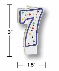 Creative Converting Polka Dot #7 Candle