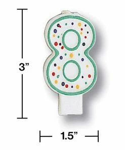 Creative Converting Birthday Party Candles Polka Dot #8 Candle