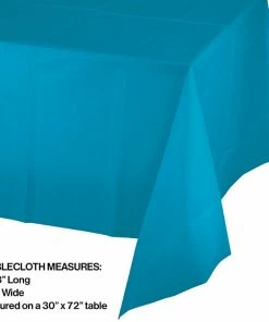 Creative Converting Turquoise Tablecover Plastic 54" X 108"