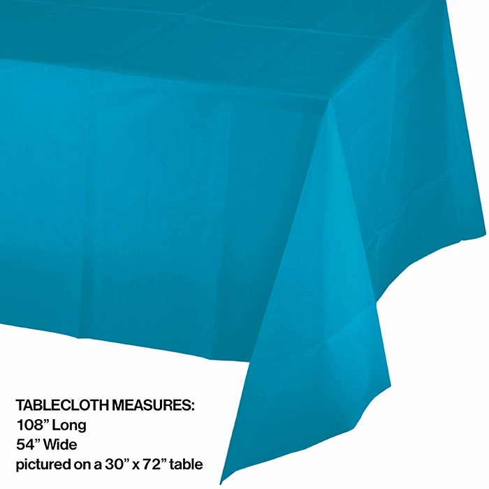 Creative Converting Turquoise Tablecover Plastic 54" X 108"