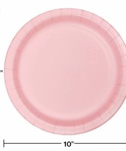 Creative Converting Solid Color Tableware Classic Pink Banquet Plates, 24 Ct